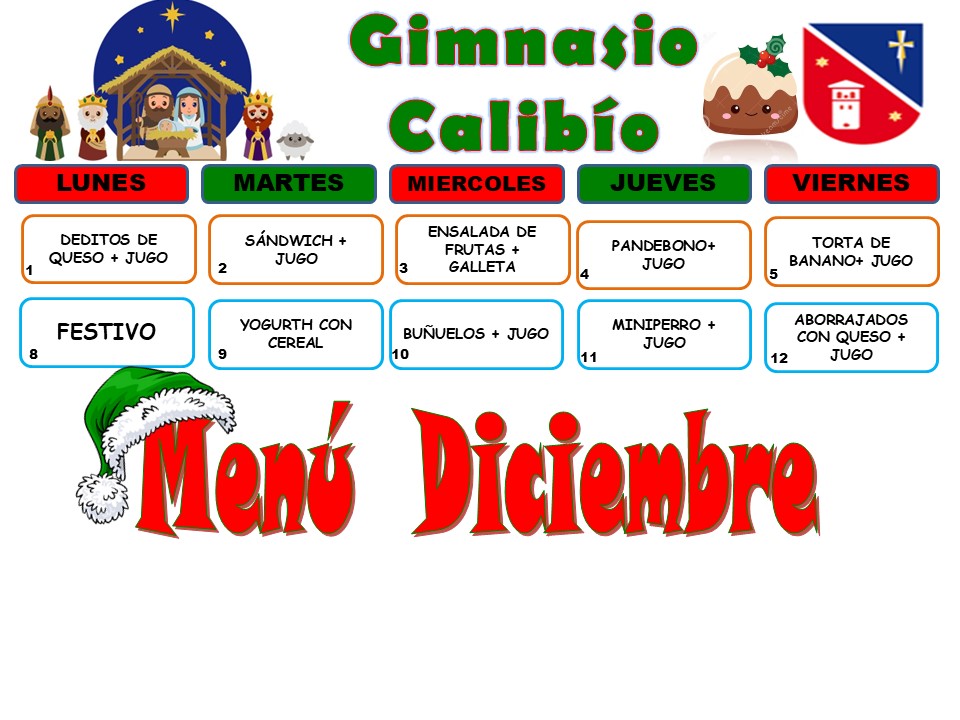 menu semanal mes de OCTUBRE 2025 CALIBIO